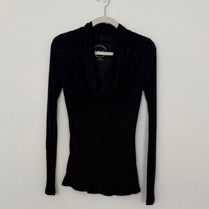 INC International Concepts Black Cowl Neck Top
